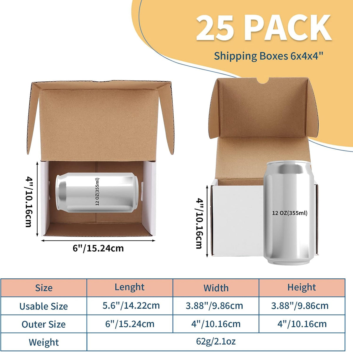 6x4x4 White Shipping Boxes Set of 25, Corrugated Cardboard Mailer Boxes for Packaging Small Business Mailing Gifts