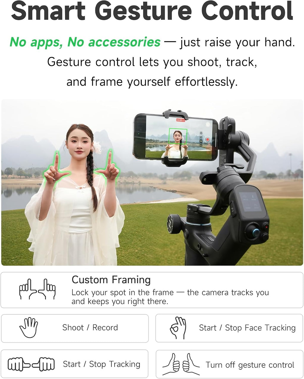 SCORP Mini 3 Kit All-in-One Gimbal Stabilizer with AI Tracking | 4.4lb Payload, Bluetooth Shutter Control, Ergonomic