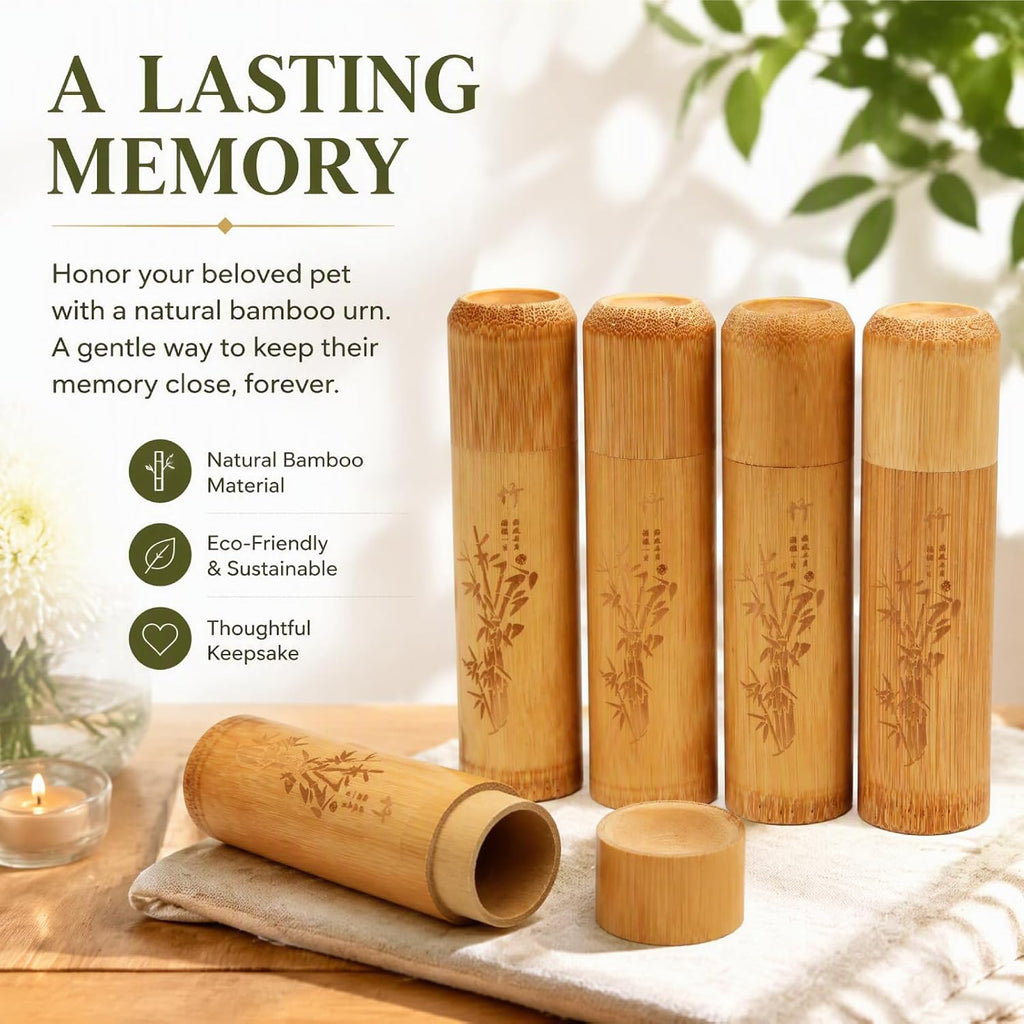 Small Bamboo Scattering Urn Tube, Ashes Biodegradable Scattering Cremation ECO Biodegradable Friendly Mini Spreading