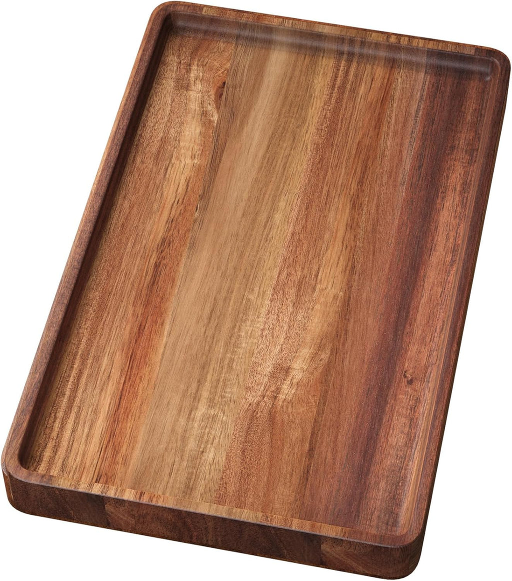 Acacia Wood Serving Tray,15.8x9.8 Inch Trays,Home Decor