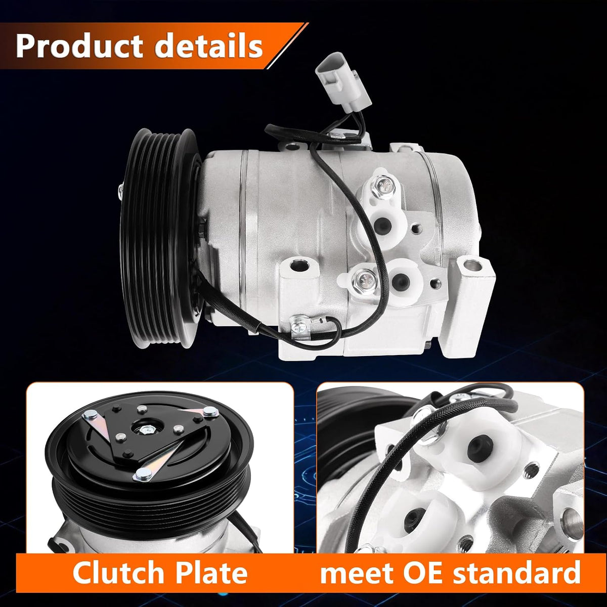 Air Conditioner AC Compressor with A/C Clutch for 1999-2003 ES300 3.0L