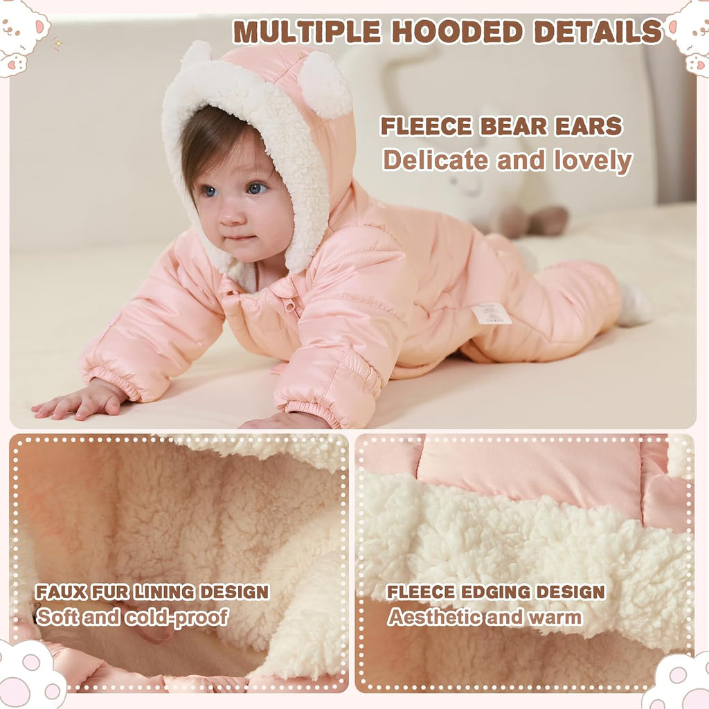 Baby Girls Boys Snowsuit Newborn Winter Clothes Jumpsuit Romper Infant Hooded Fleece Coat Jacket Outwear