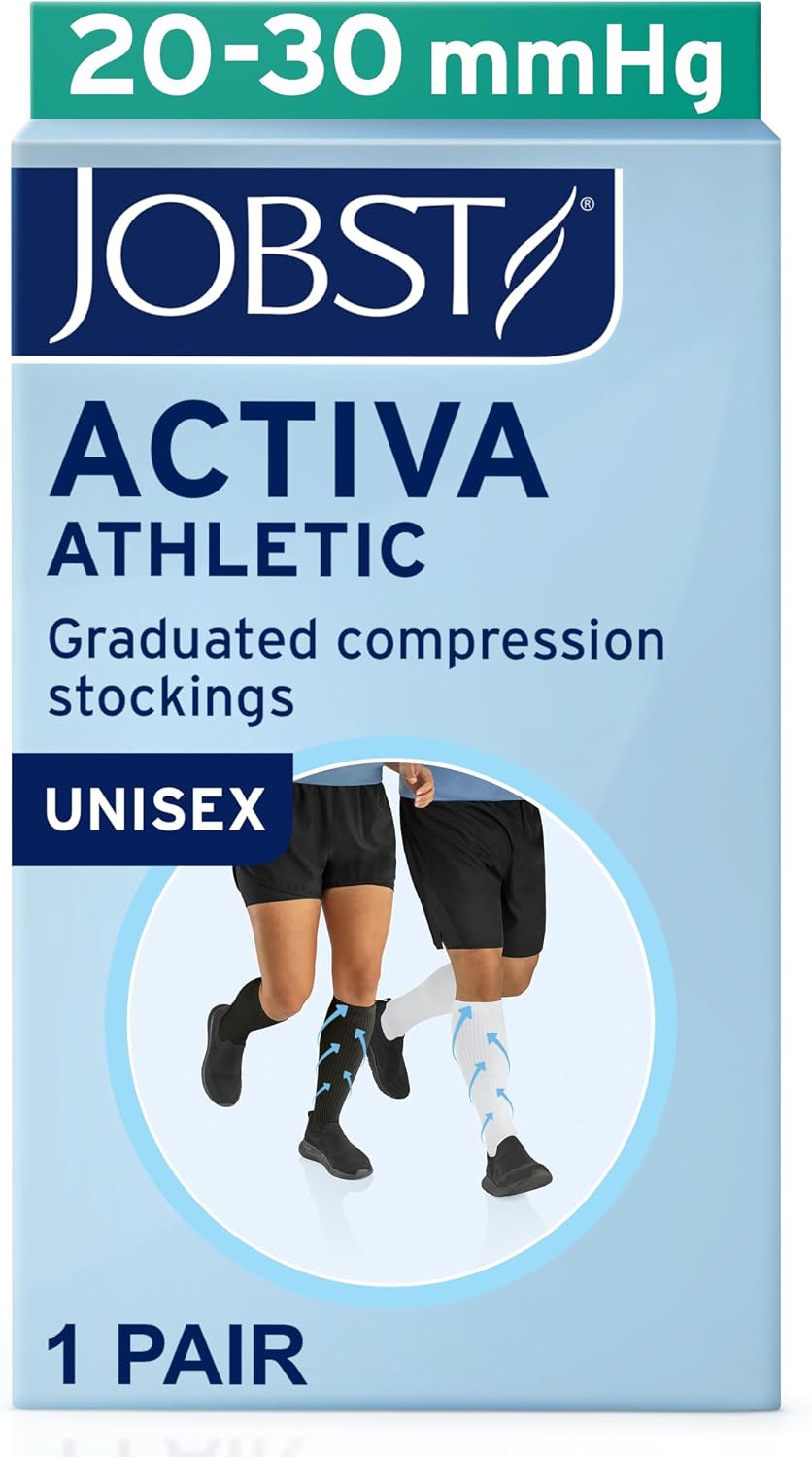 ACTIVA Athletic 20-30 mmHg Compression Socks Knee High, Closed Toe