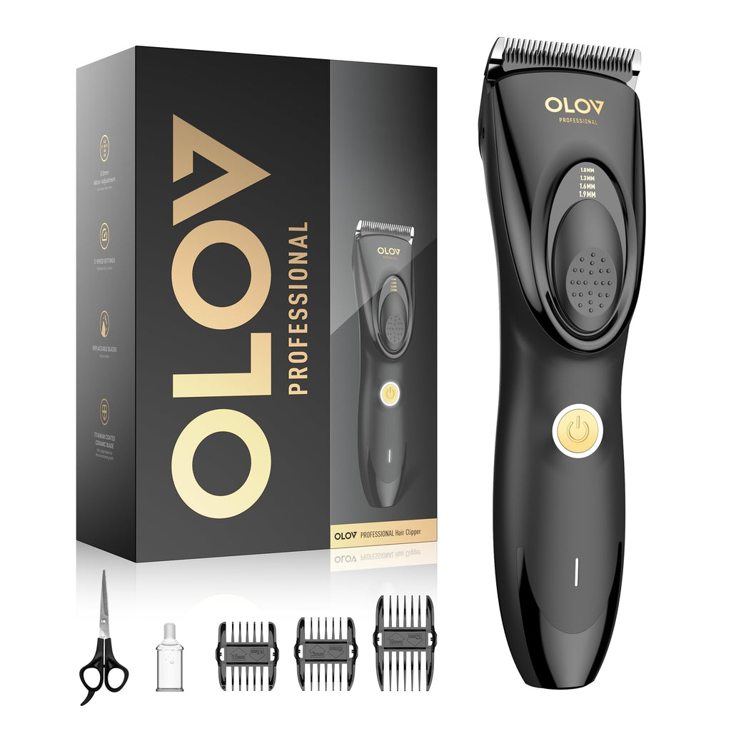 Hair Clippers for Men, Cordless Hair Clipper Kit, Adjustable 4 Length Setting, 2-Speed Settings, Replaceable Ceramic