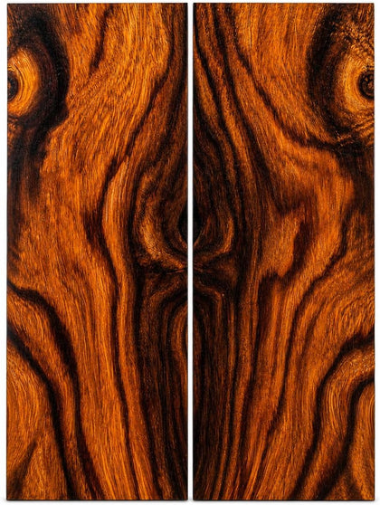 Bookmatched Iron Wood Knife Handle Scales – 1 Pair – Stabilized Exotic Hardwood Knife Handle Material for Knife