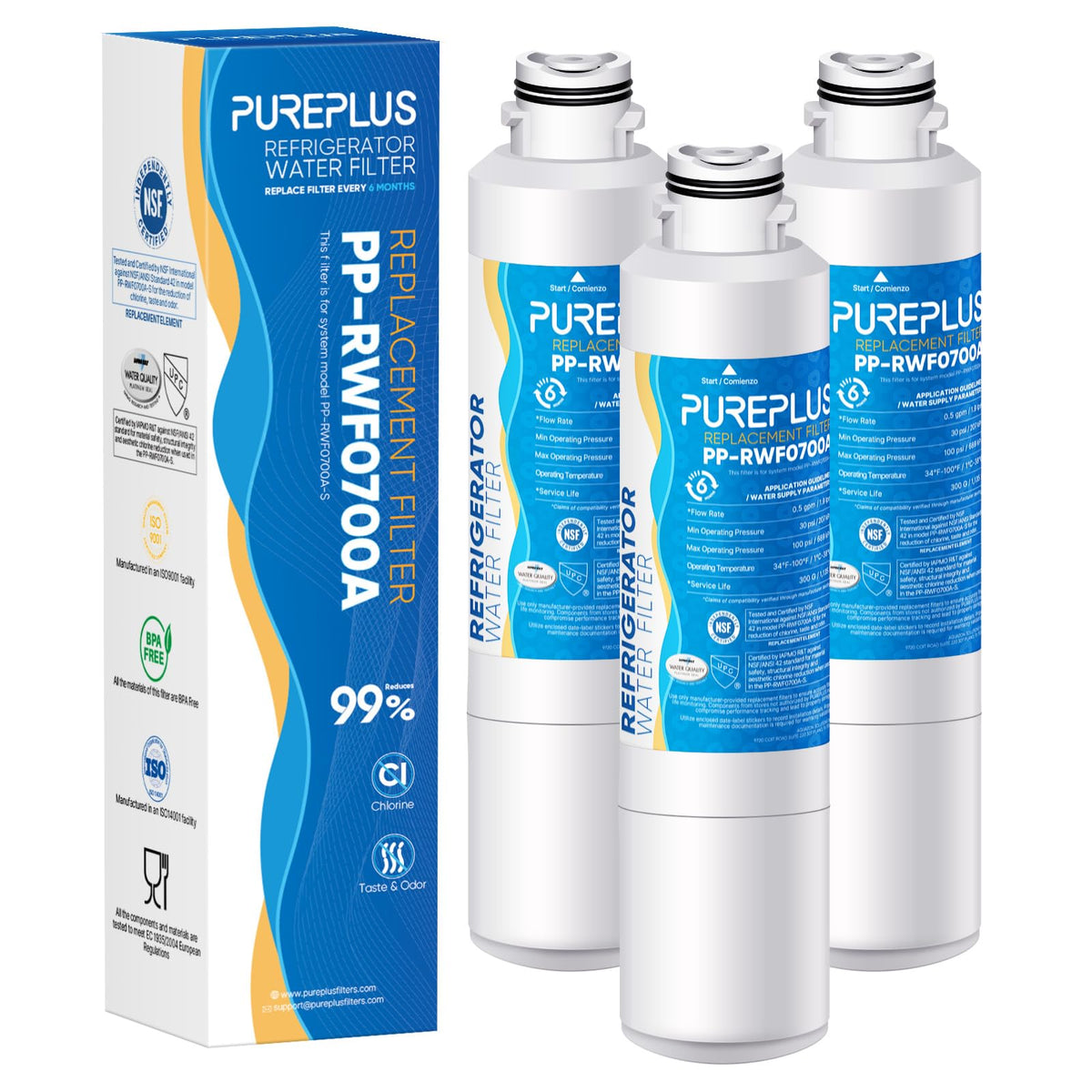 RWF0700A Water Filter Replacement for Samsung HAF-CIN/EXP 3 Pack