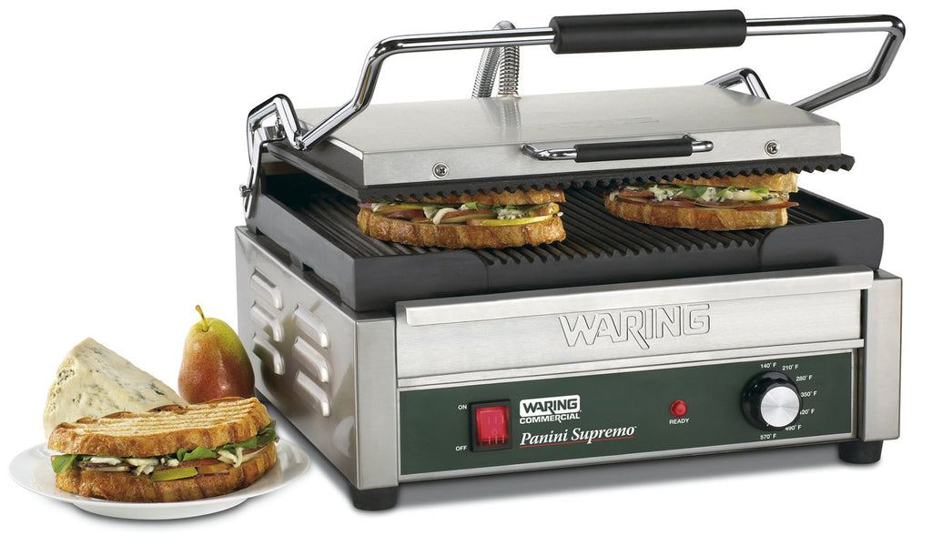 Panini Press with 14.5" x 11" Cooking Surface & Ribbed Plates