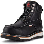 Mens Heavy Duty Wedge Moc Toe Work Boots Soft/Composite/Steel Toe