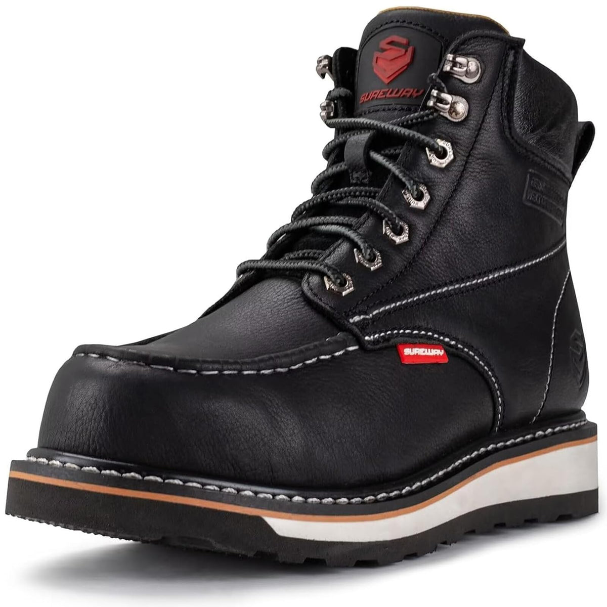 Mens Heavy Duty Wedge Moc Toe Work Boots Soft/Composite/Steel Toe