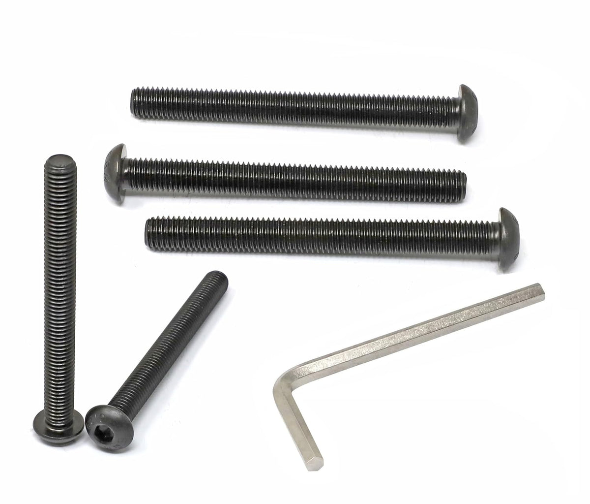 iexcell 5 Pcs M10 x 100mm Thread Pitch 1.5 mm Alloy Steel 12.9 Grade Hex Socket Button Head Cap Screws Bolts Kit, Black Oxide Finish