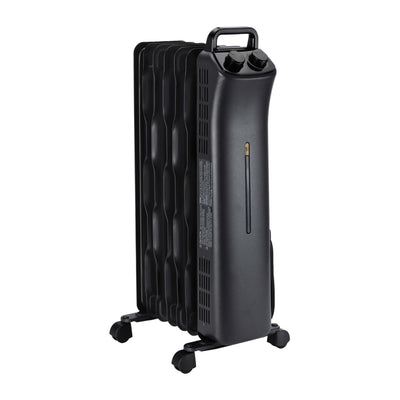Portable Oil Space Heater with 7 Oil-Filled Fins, 3 Heat Settings, Adjustable Thermostat, Tip-Over and Overheat