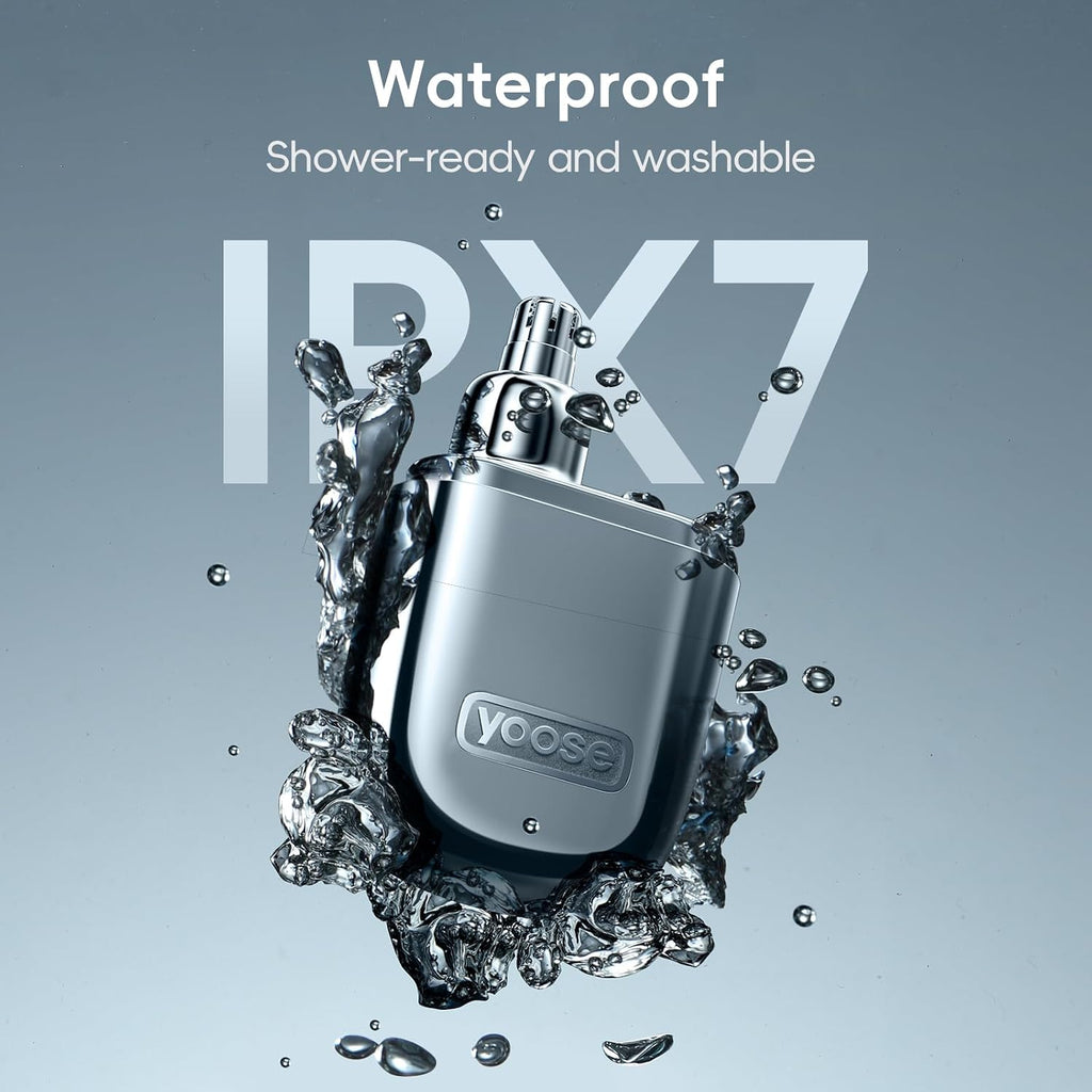 Nose Hair Trimmer, Alloy Nose Trimmer for Men and Women, Silver | IPX7 Waterproof, USB-C Rechargeable, Travle Size