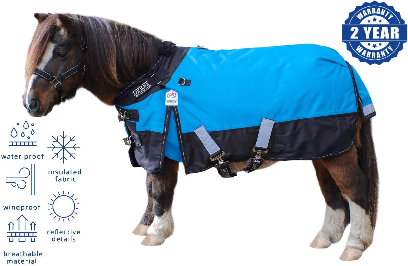 Nordic-Tough 1200D Heavyweight Mini Horse & Pony Turnout Blanket – Waterproof, Reflective, 300g Insulation
