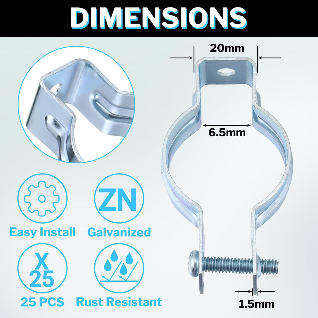 Yaocom EMT Conduit Hanger with Bolt, 25 Pcs, 1 Inch