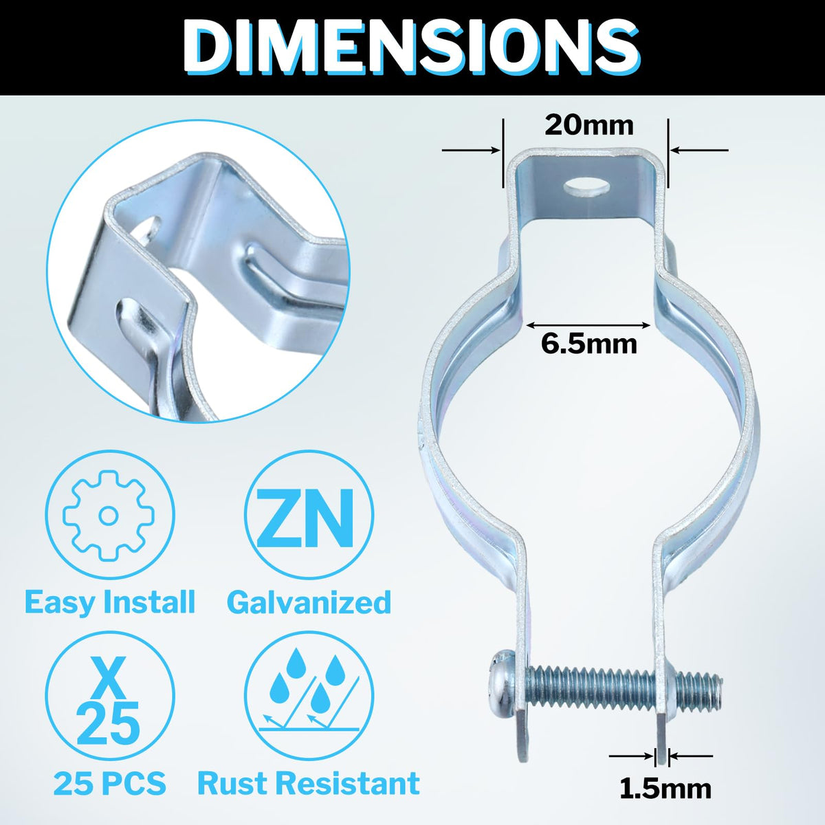 Yaocom EMT Conduit Hanger with Bolt, 25 Pcs, 1 Inch