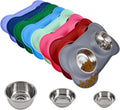 Dog Bowls 2 Stainless Steel Bowl for Pet Water and Food Feeder with Non Spill Skid Resistant Silicone Mat for Pets