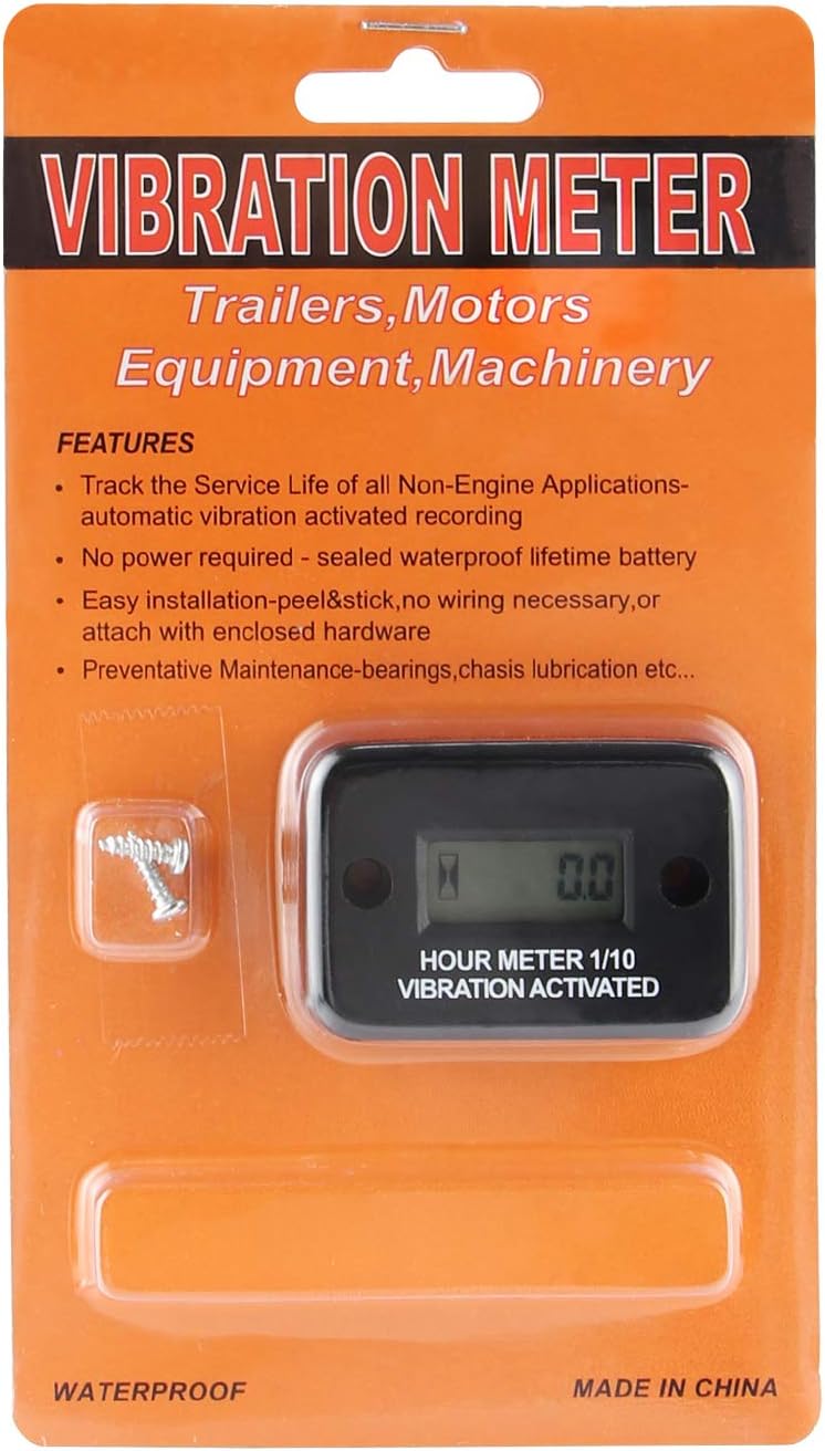 AIMILAR Vibration Hour Meter Gauge for Engine, Generator & Lawn Mower