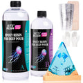 51OZ Deep Pour Epoxy Resin for 2-4 inch Pour | Bubble Free, Low Odor,2:1mix ratio, Low Viscosity Casting Resin for