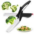 Cutting Board Scissors - 2 In 1 Kitchen Scissors with Cutting Board Knife Combo with Safety Lock and Storage Holder