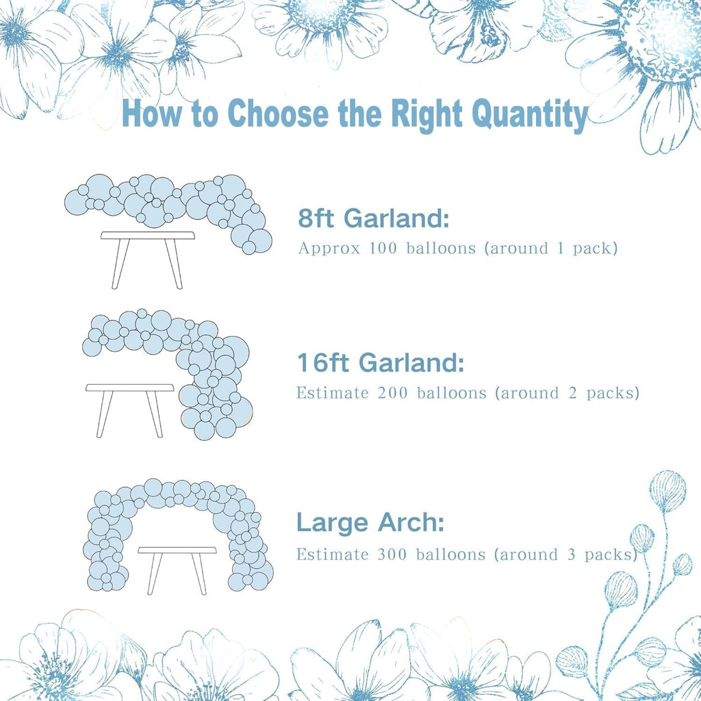 Dusty Blue Balloon Arch Kit 126 Pcs Light Blue and White Balloon Arch Garland Kit Include Macaron Balloons for