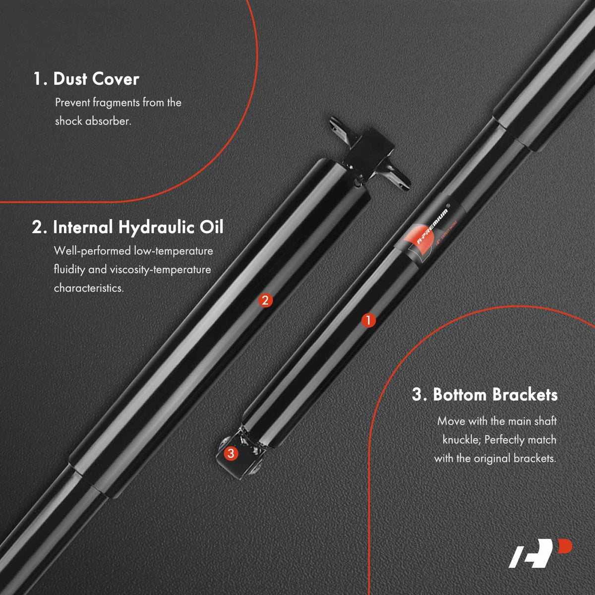 A-Premium Rear Shock Absorber Compatible with Dodge