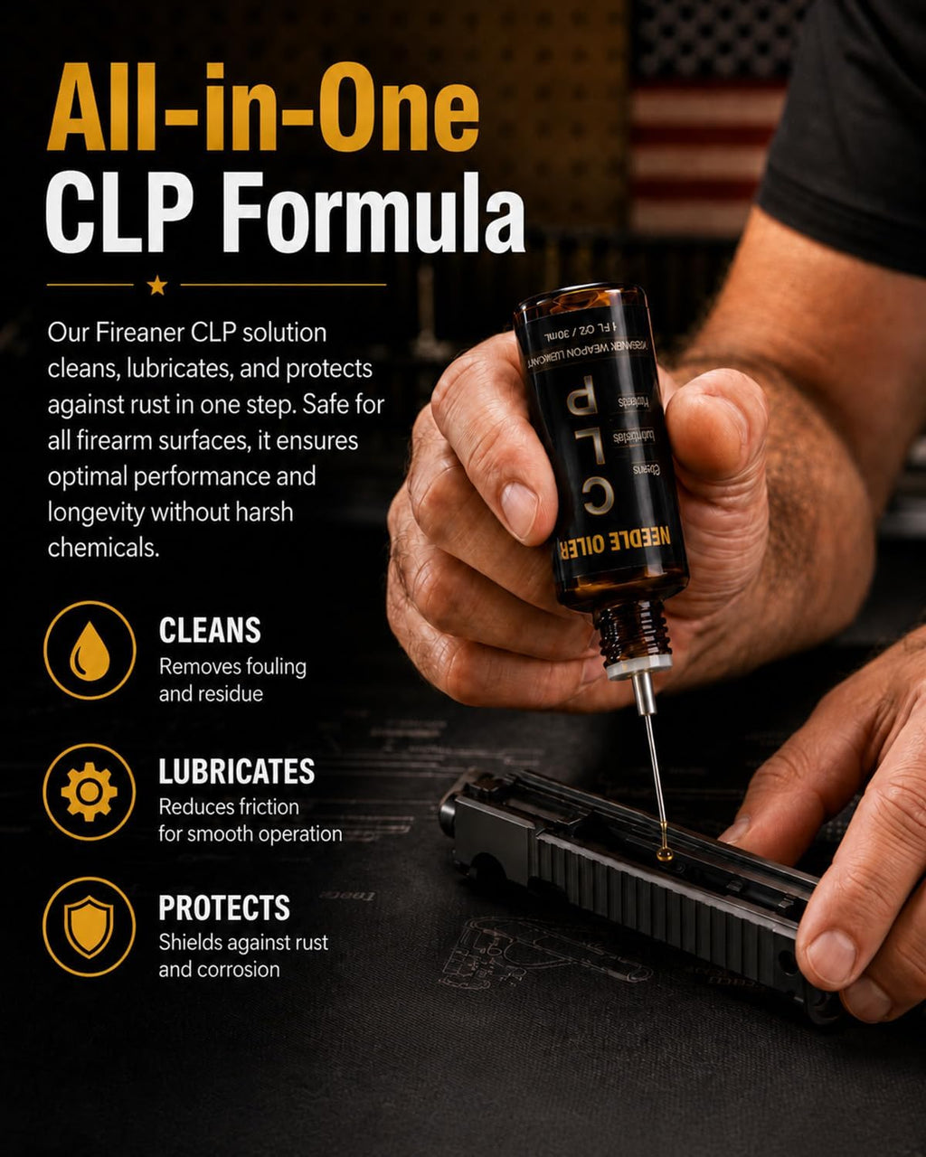 Pistol Basics Single-Caliber Cleaning Kit, Handgun Cleaning kit for 9mm, .22, .380, .40, .45Cal with Gun Snakes in