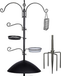 Backyard Expressions 90" Bird Feeding Station for Outdoors, Heavy Duty Bird Feeder Pole with Squirrel Baffle