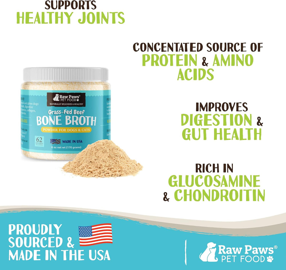 Beef Bone Broth for Dogs & Cats, 6-oz - Powdered