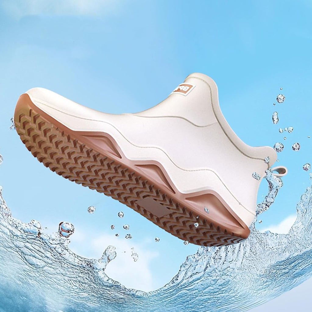 Short Rain Boots Women Men Non-Slip Wear-Resistant Waterproof Rain Shoes for Outdoor Work Boating Camping