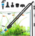 Electric Aquarium Gravel Cleaner, 8 in 1 Automatic Fish Tank Cleaning Tools Gravel Vacuum for Aquarium, for Change
