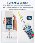 MXMOONFREE 500N Digital Push Pull Force Gauge with USB Data Output