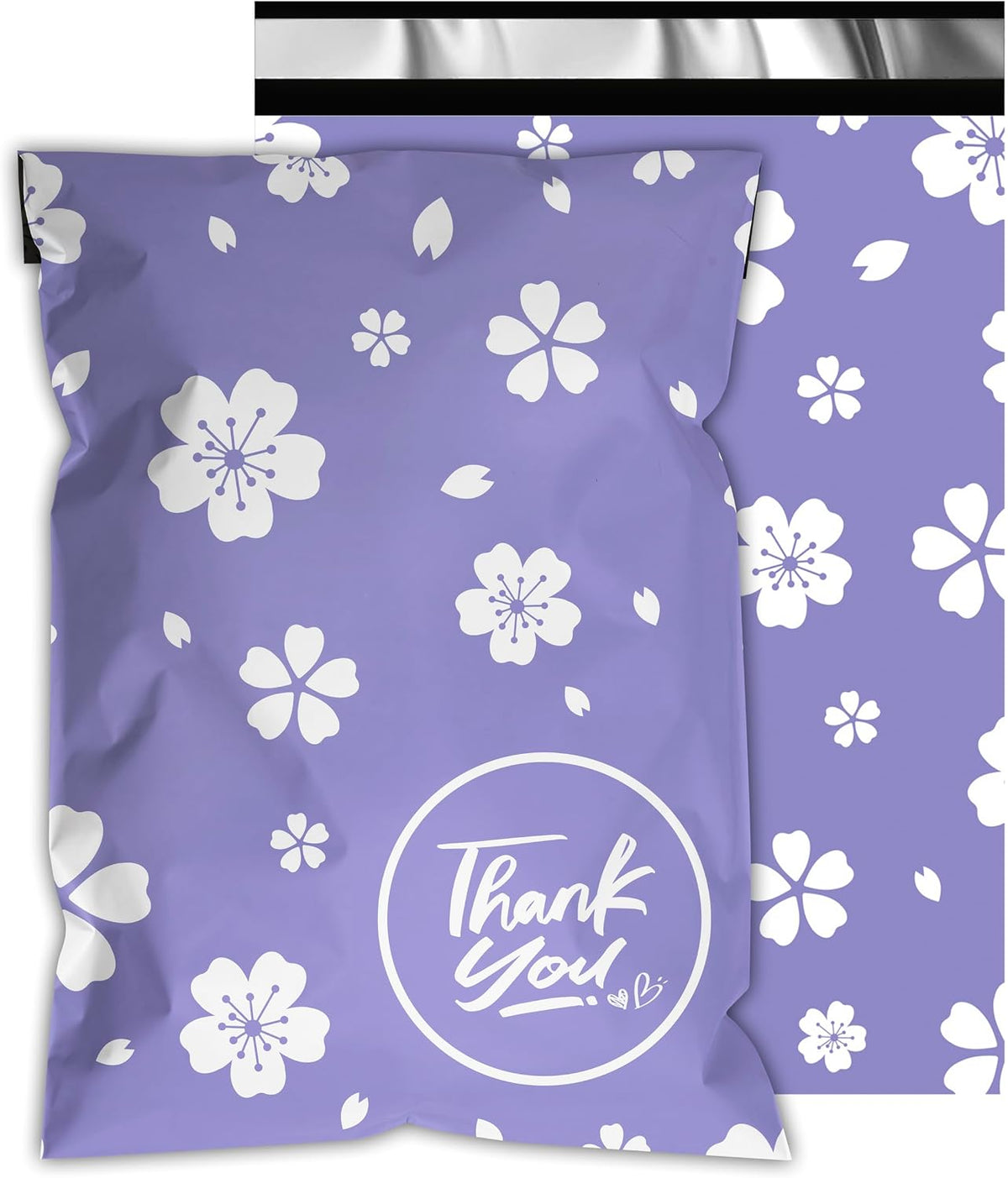 Poly Mailers 10x13 Inch, 25 Pack, Purple Floral Shipping Bags