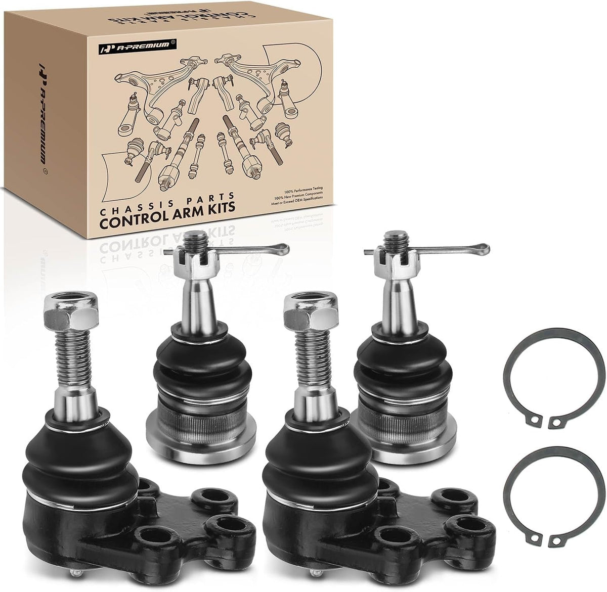 A-Premium Front Upper & Lower Ball Joint Kit, Compatible with Chevy, GMC
