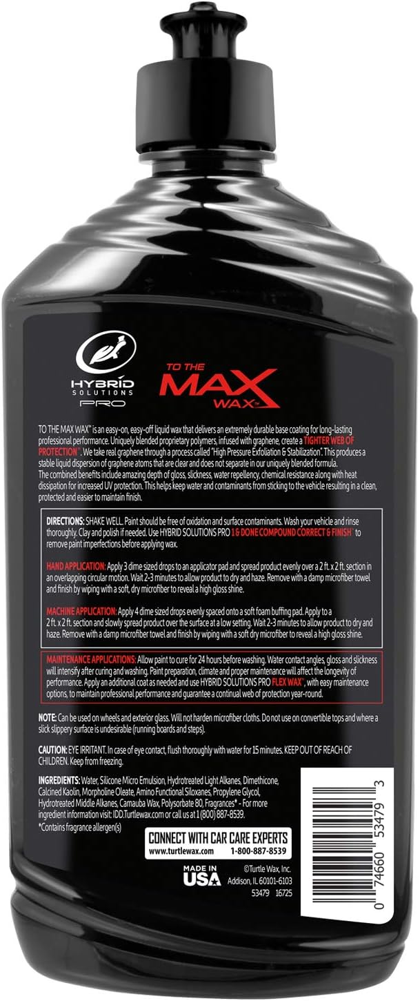 53479 Hybrid Solutions Pro to The Max Wax Graphene Liquid Wax, Patent-Pending Advanced Paint Protection, Extreme
