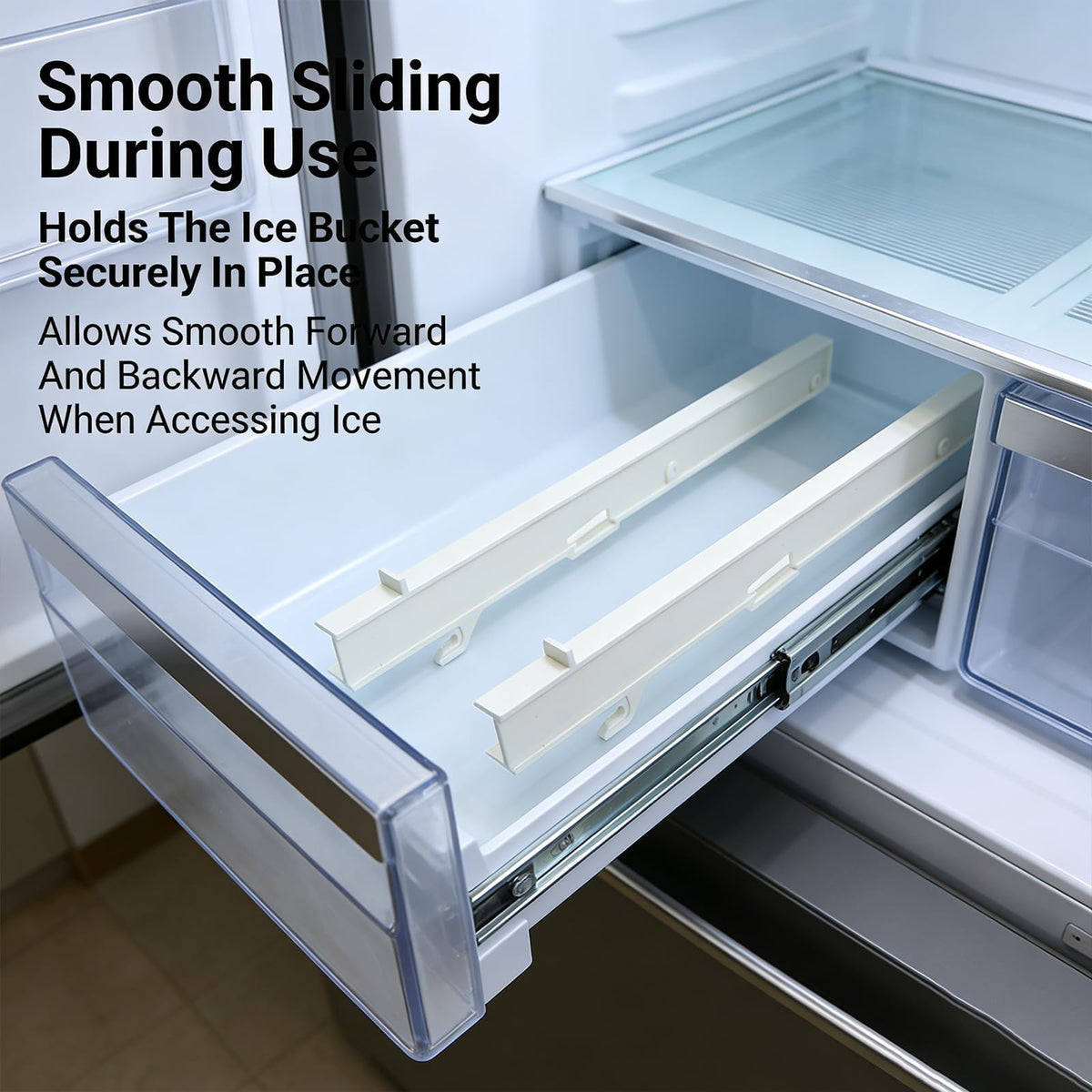 1 Pair Ice Tray Rail Replacement Kit Replace Left 7014649 and Right 7014661 Fit for Sub Zero Ice Makers Bucket Slides 532 561 632 632-2 642-3 661-2