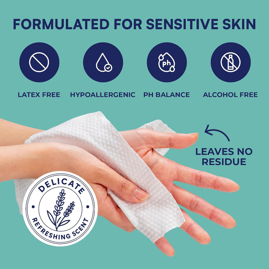 Body Wipes for Adults Bathing No Rinse, Women and Men, 240ct