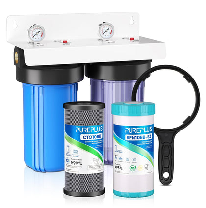 2-Stage Whole House Water Filter, Iron, Manganese, Chlorine