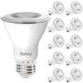 Sunco 10 Pack PAR20 LED Bulb, Flood Light, E26, 7W=50W, Track Lighting