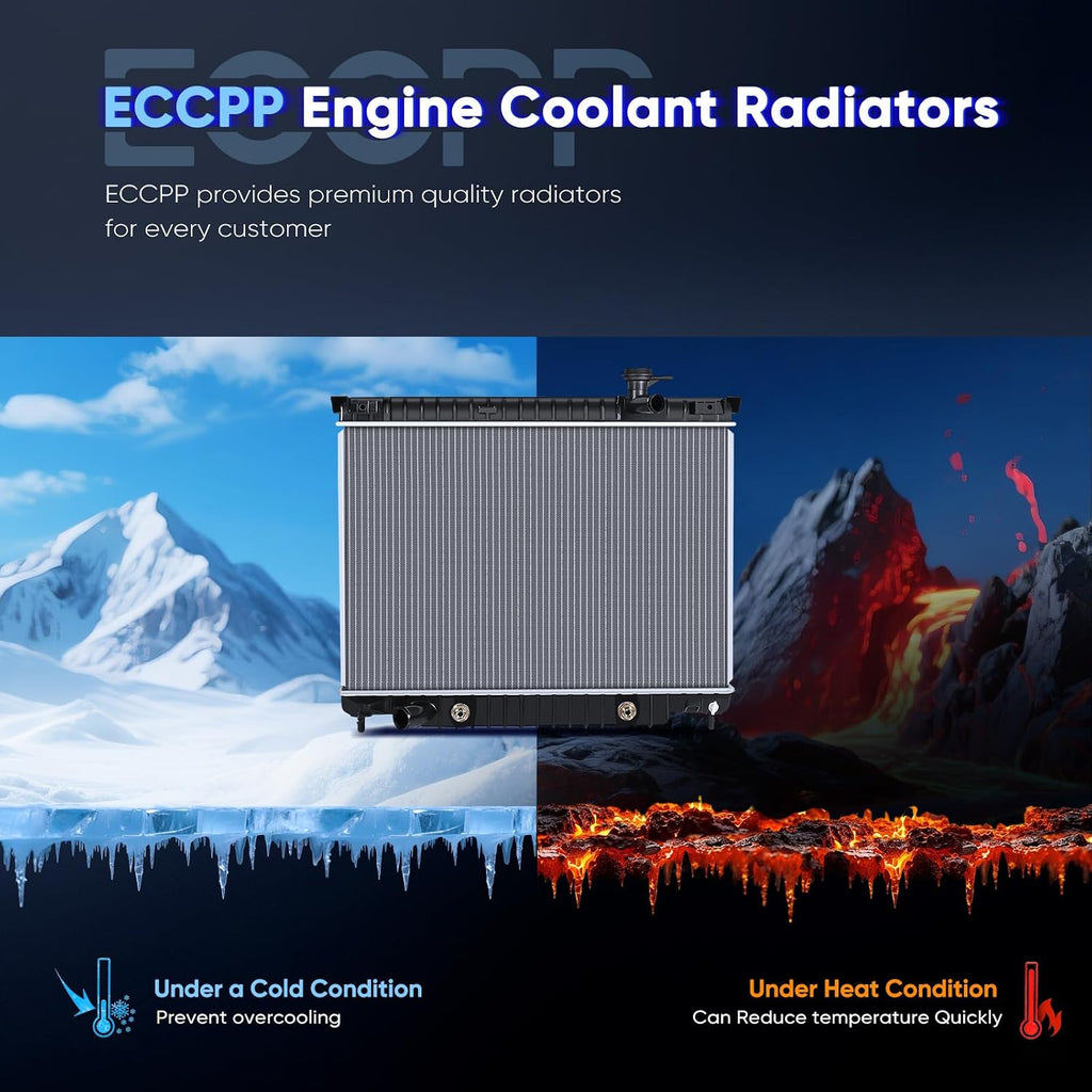 ECCPP 2458 Aluminum Radiator for 2004-2007 Buick Rainier 4.2L, for Chevy