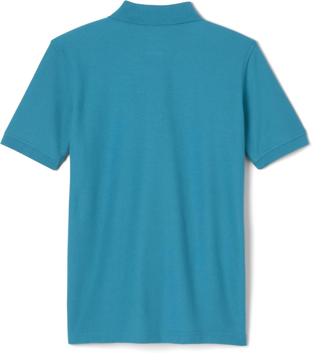 Boys Short Sleeve Pique Polo Shirt (Standard & Husky), Teal, Medium (8)