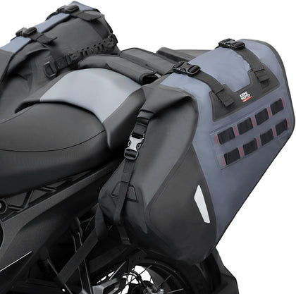 IPX6 Waterproof Motorcycle Saddlebags 30L(15Lx2) PVC Side Tail Bag | Motorbike Adventure Dual Sport Bike Dirtbike
