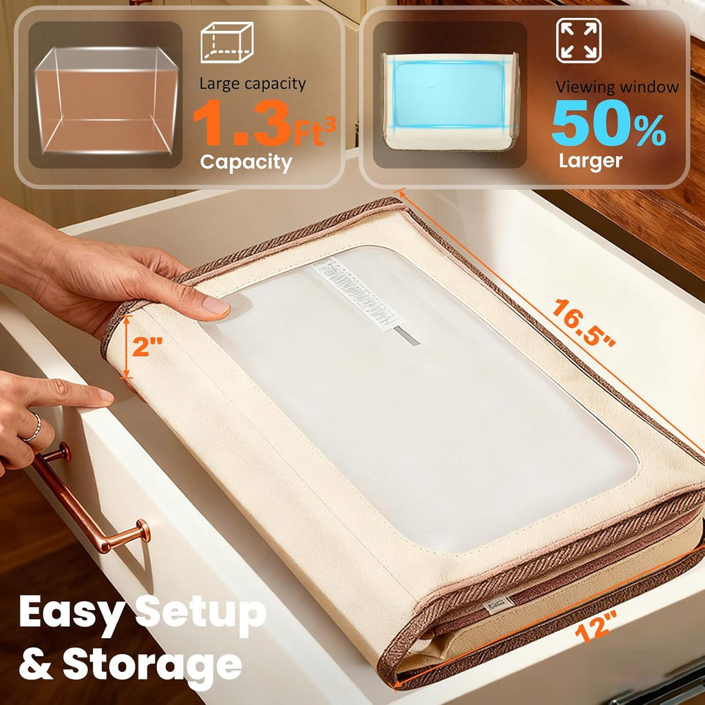Extra Large Folding Bread Proofing Box, Dough Proofer 66-108°F Temp Control 1-48H Timer, Sourdough Starter Warmer