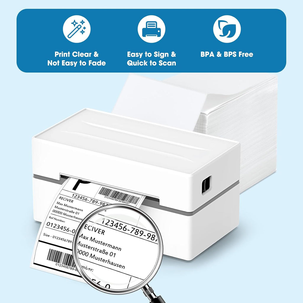 Thermal Labels 4x6 200 Labels Fanfold Direct Shipping Label | with Perforated and Strong Adhesive Mailing Stickers