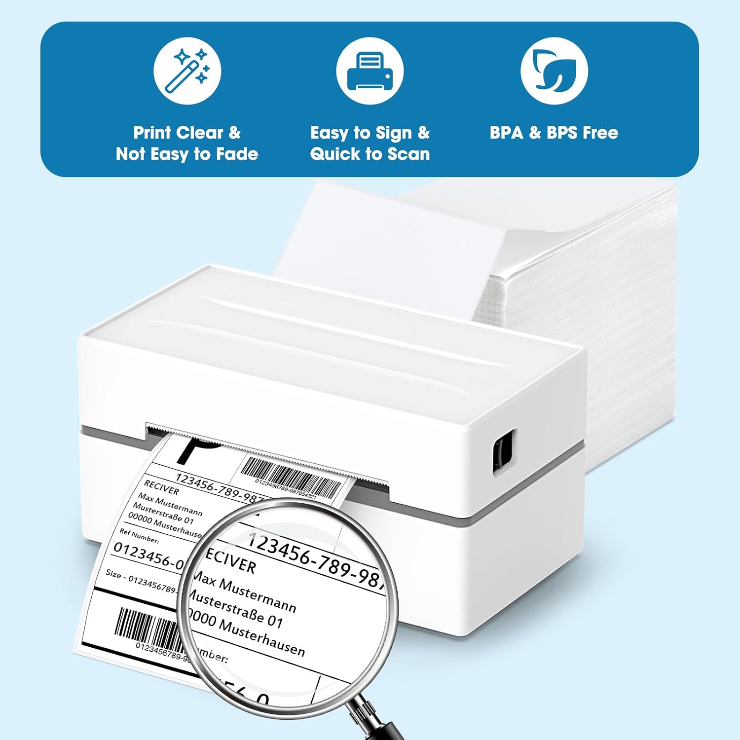 Thermal Labels 4x6 200 Labels Fanfold Direct Shipping Label | with Perforated and Strong Adhesive Mailing Stickers