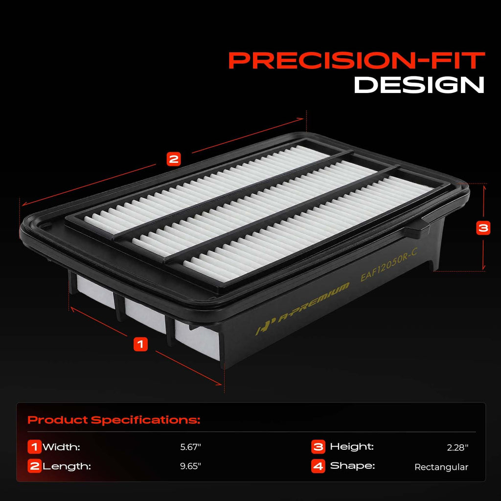 A-Premium 2-PC Engine Air Filter Compatible with Honda Models