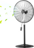 Industrial Pedestal Fan, 30 Inch 85-Degree Oscillating Fan, Height Adjustable Standing Fans with 3 Adjustable Speeds