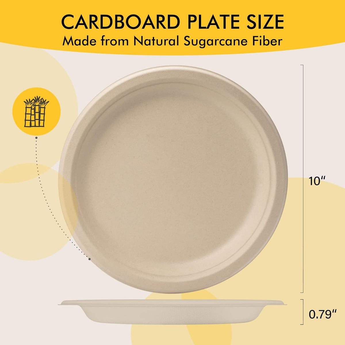 Compostable Paper Plates 10 Inch [150 Pack]