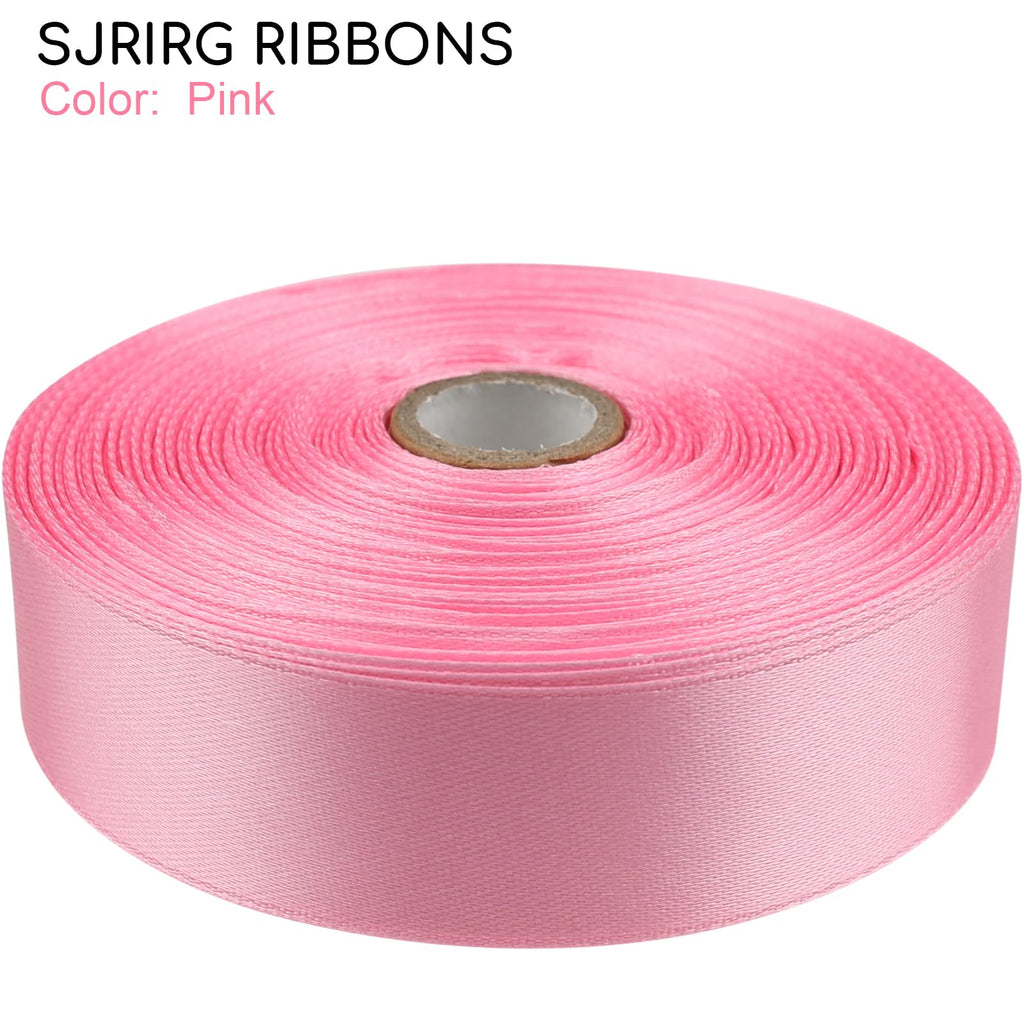 1 Inch Pink Satin Ribbon 50 Yards Single Face Polyester