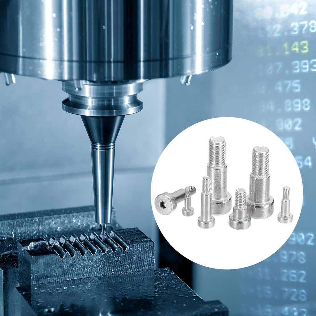 MECCANIXITY 16 Pcs 304 Stainless Steel Shoulder Bolt 5mm Shoulder Dia 30mm Shoulder Length M4x0.7 Thread Hex Socket Shoulder Bolts for Hydraulic Injection Molding Machinery Industries