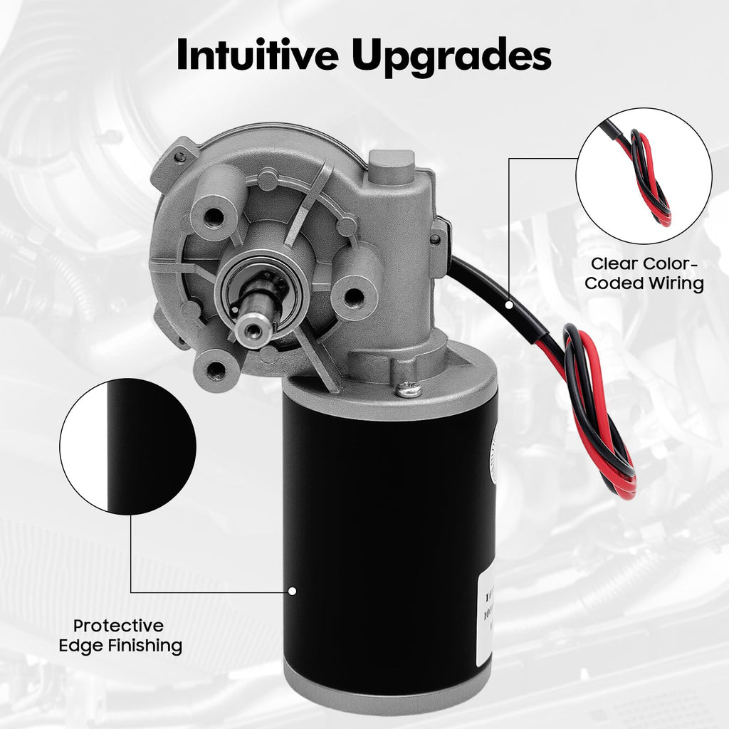 DYNAMI 45W 24V DC Gear Motor,160 RPM High Torque Electric Motor with Gear Reduction,Forward and Reverse Rotation, Easy Speed Regulation for DIY and Industrial Projects